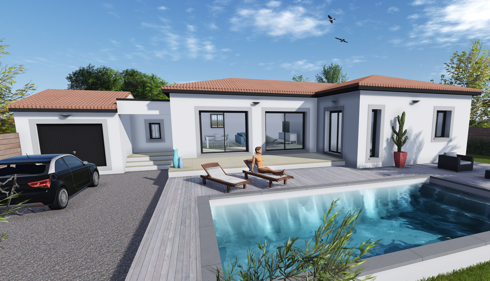 Construction d'une villa avec piscine dans la Drôme